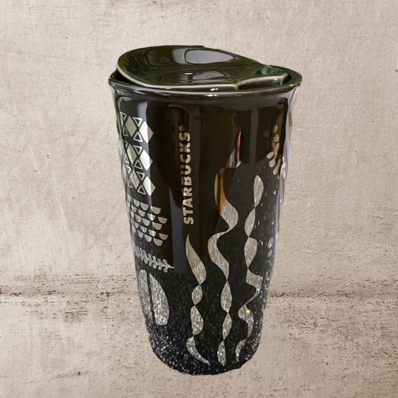 Starbucks Coffee Mug Hot Travel Cup Golden Brown Metallic Shine Siren Mermaid - Picture 1 of 12